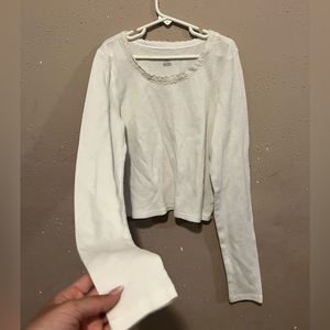lace white long sleeve thermal American eagle
